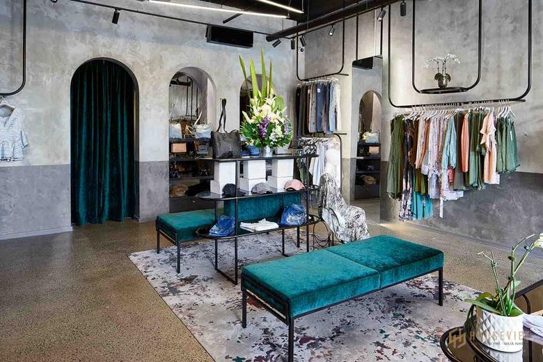 sơn tường bê tông với phong cách retro