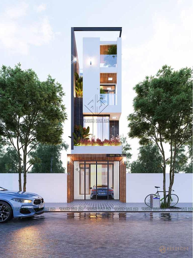 Phối cảnh nhà phố 4 tầng hiện đại