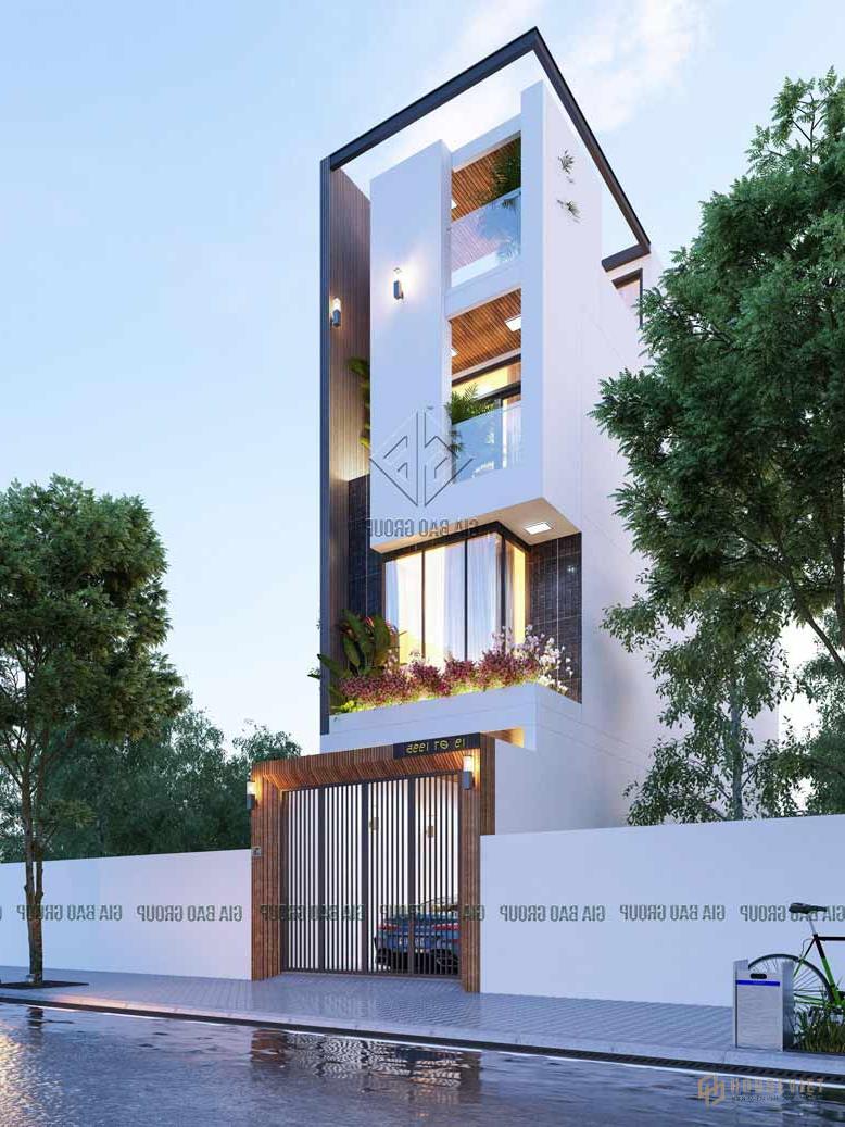 Mặt tiền nhà phố 4 tầng hiện đại