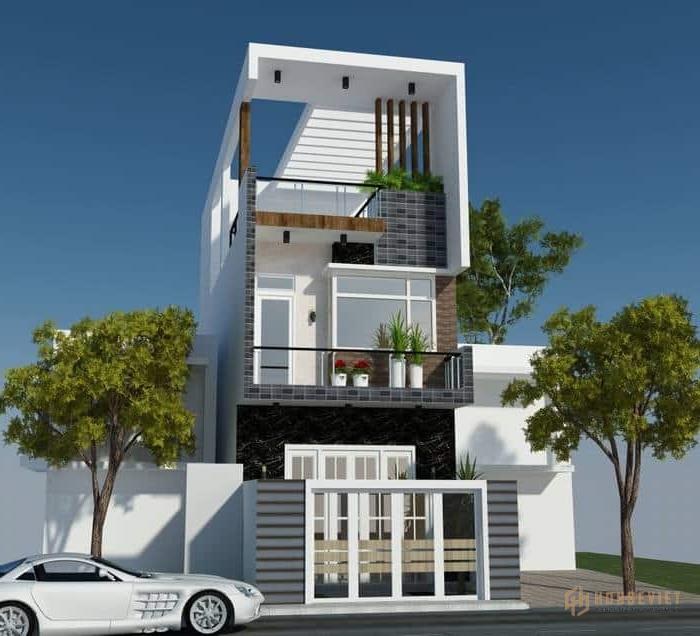 Mẫu nhà ống 2 tầng 4,8x16m có thiết kế giếng trời