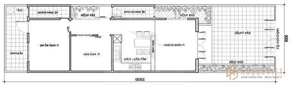 Mẫu thiết kế nhà ống 2 tầng 1 tum trẻ trung thoáng mát.