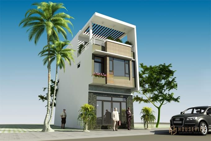 Nhà ống 2 tầng 1 tum có giếng trời 48m2