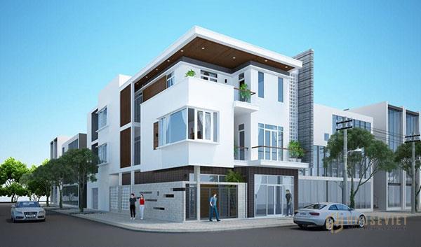 Mẫu biệt thự 2 mặt tiền với các ô cửa thông thoáng. Mọi mặt của ngôi nhà phố đều hút mắt