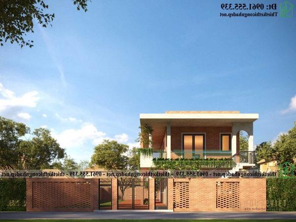 Mẫu thiết kế biệt thự 2 tầng mái bằng đẹp 5x10m NDBT2T134