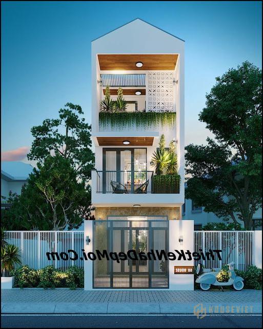 Nhà 2 tầng 1 tum hiện đại 4x16m