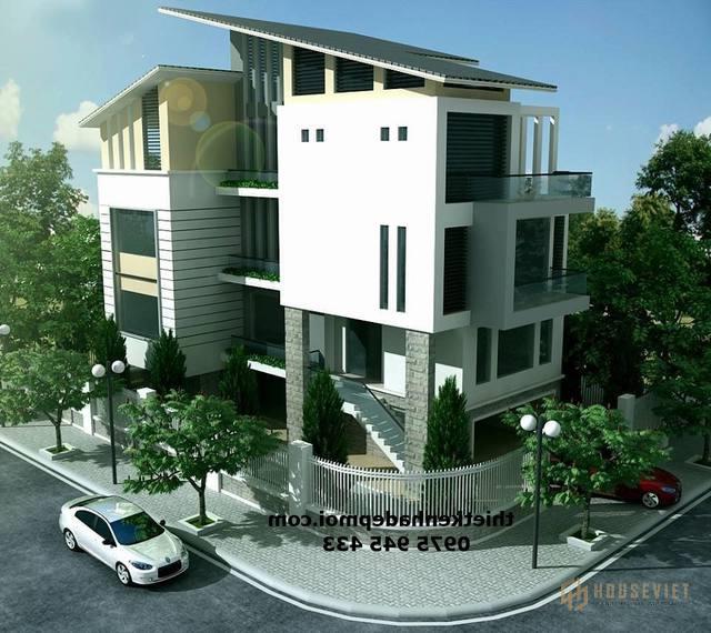 Mẫu nhà phố hiện đại hình chữ L cấp 4 mái xéo 7x16 đẹp