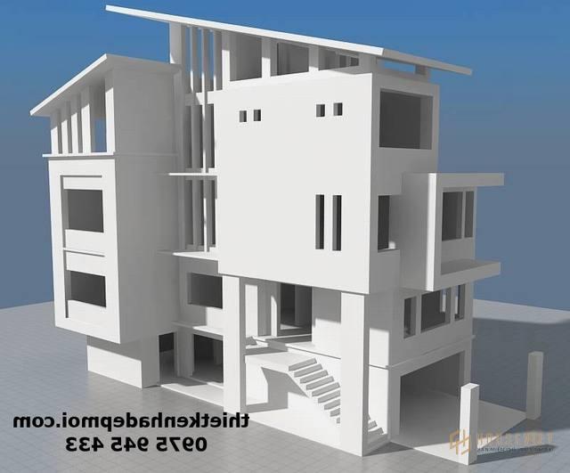 Mẫu thiết kế biệt thự song lập mặt tiền 8m phong cách hiện đại 