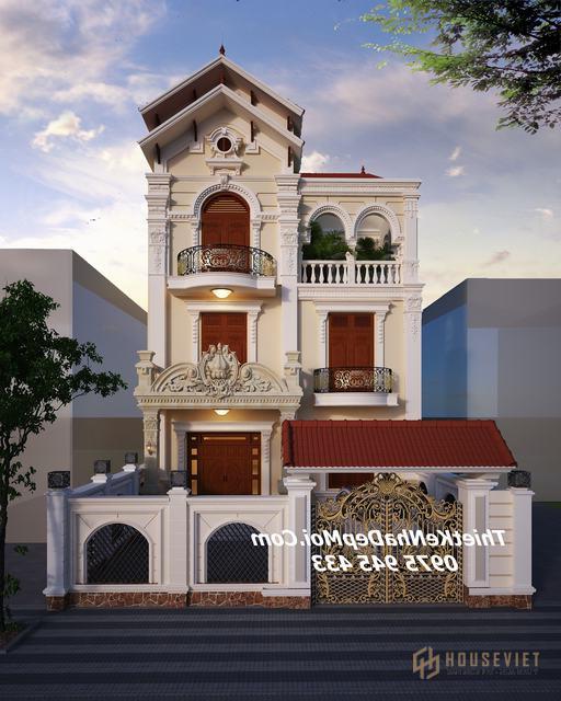 Biệt thự 1 trệt 2 lầu mặt tiền 8m đẹp 2019