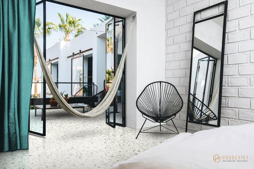 Nhiều loại vật liệu kết hợp với nhau tạo nên vẻ đẹp tinh tế