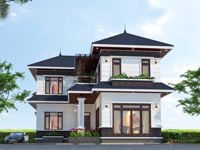 Phong cách thiết kế nhà 2 tầng mái thái chữ L