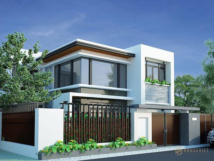 Mẫu thiết kế biệt thự đẹp 2 tầng hình vuông 8x12m