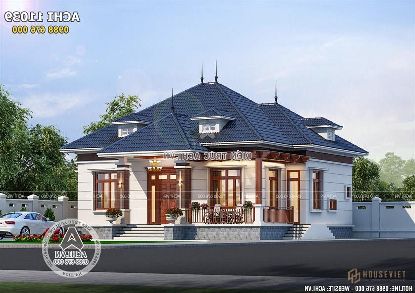 Không gian ngoại thất của mẫu nhà cấp 4 đẹp ở Chương Mỹ