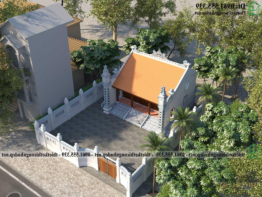 Phối cảnh tổng thể nhà thờ họ đẹp NDNTH30