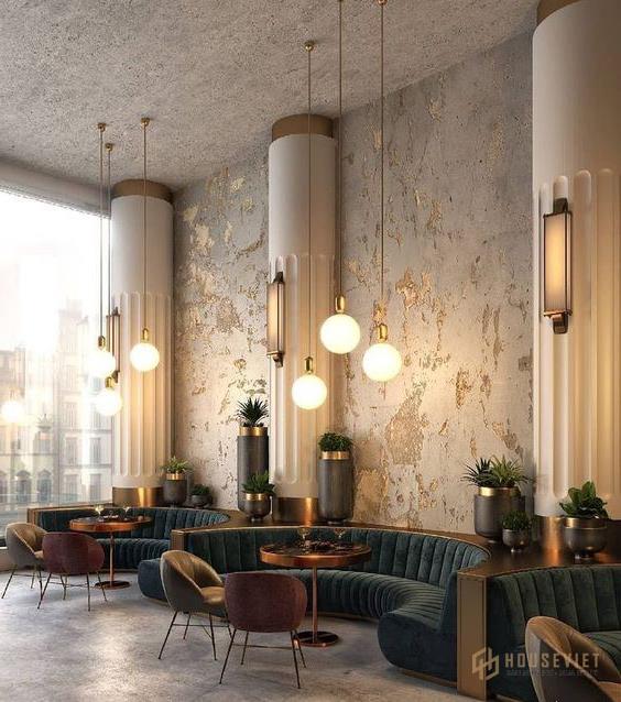 Nội thất quán cafe được sử dụng để phù hợp với phong cách 