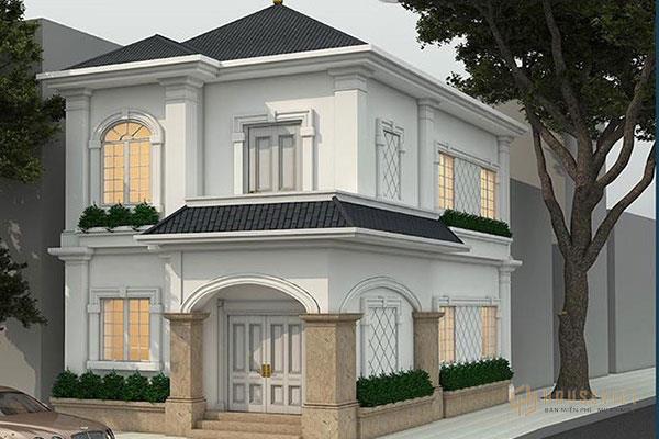 Mẫu biệt thự 2 tầng đẹp có đường nét phòng khoáng, mạch lạc