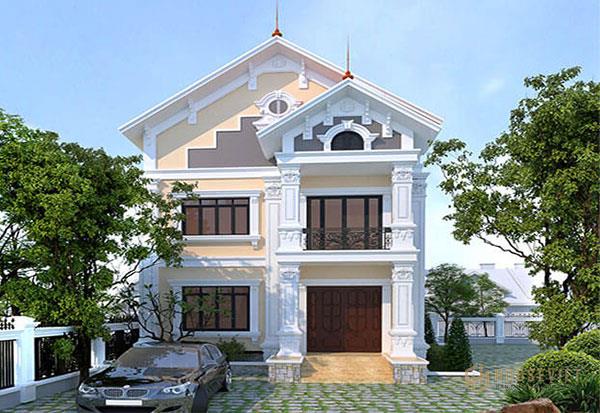 Mẫu biệt thự vườn 2 tầng mái thái ấn tượng, độc đáo