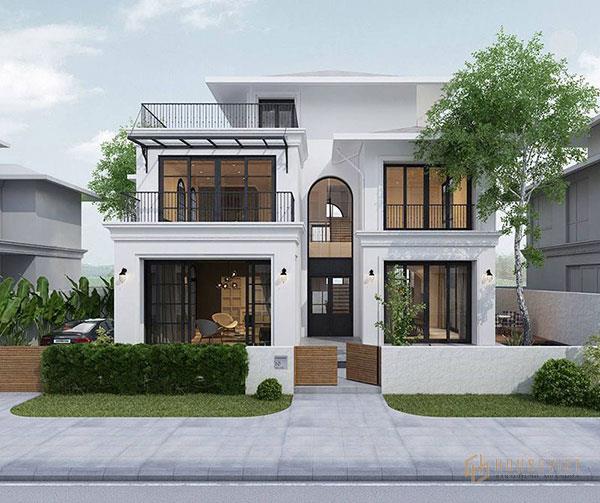 Mẫu biệt thự mini 2 tầng đẹp, giá rẻ có sân vườn ấn tượng