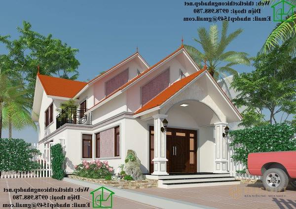 Phối cảnh mẫu nhà cấp 4 gác lửng hiện đại DBT1T58.