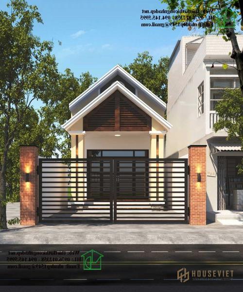 Mẫu thiết kế mặt tiền nhà cấp 4 hiện đại NDNC487.