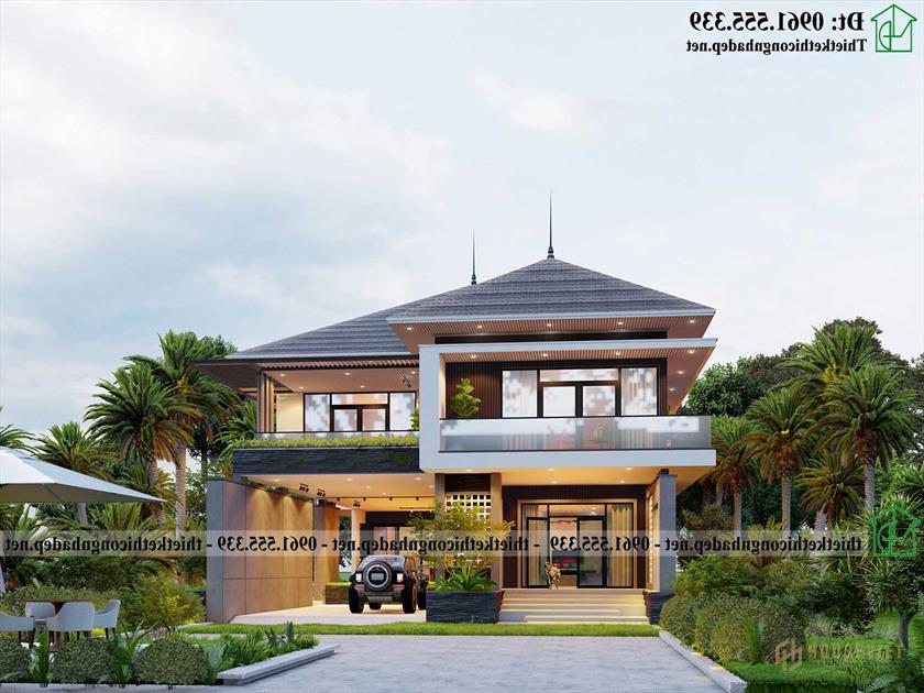 Thiết kế và thi công biệt thự 2 tầng đẹp NDBT2T135