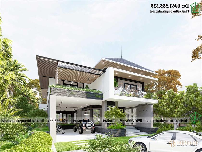 Đơn vị tư vấn thiết kế biệt thự 2 tầng đẹp NDBT2T135