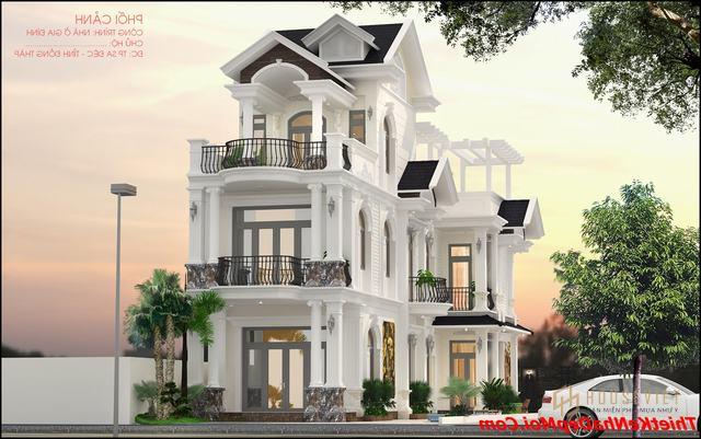 Mẫu biệt thự mini 2 tầng rộng 7m.