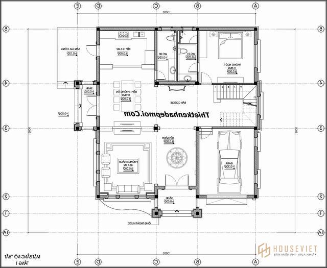Bản vẽ thiết kế nội thất nhà đẹp 170m2 năm 2020 chị Hà
