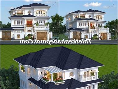 Mẫu biệt thự tân cổ điển 3 tầng thiết kế đẹp cho chị Lan