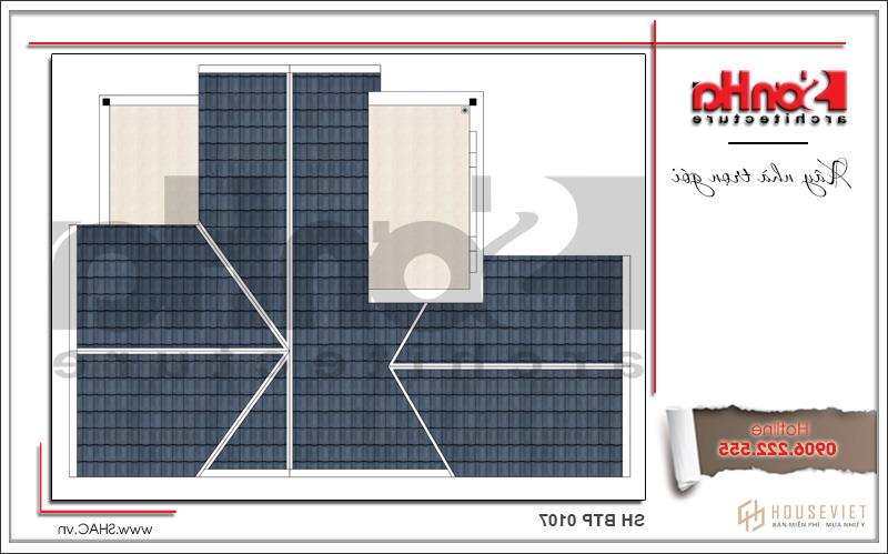 Mặt bằng công năng biệt thự pháp mái ngói xanh tại Quảng Ninh sh btp 0107