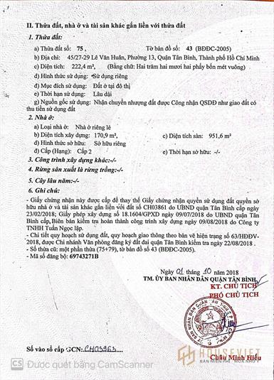 Cần bán gấp nhà hẻm xe hơi Lê Văn Huân, Q. Tân Bình, 222m2, giá tốt