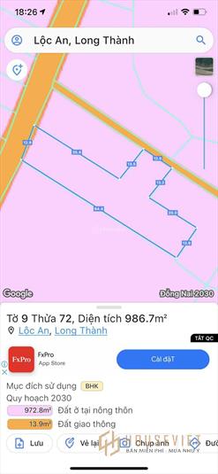 BÁN ĐẤT LỘC AN ĐẤT HÌNH CHỮ T "TIỀN - TÀI - TỐT" GÓC 2 MẶT TIỀN
