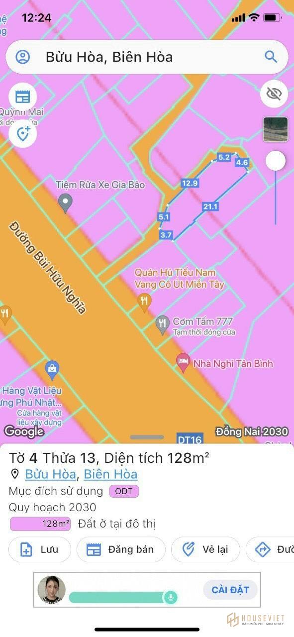 Duy Nhất 1 Lô đất 128m2 Tp Biên Hoà, Giá Chỉ: 2tỷ350 triệu.