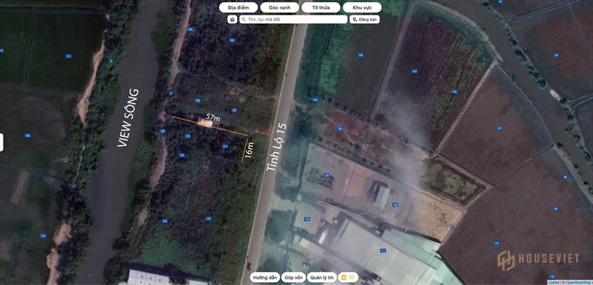 Bán đất mặt tiền sông và Tỉnh lộ 15 , 905m2 Tân Thạnh Đông, Củ Chi
