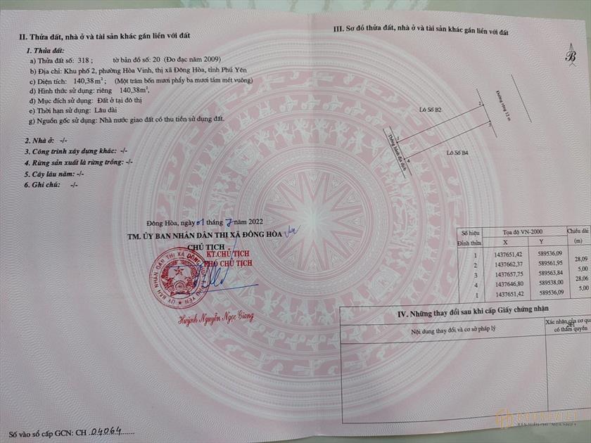 Hàng hiếm khu đất ở đô thị trung tâm kinh tế Nam Phú Yên giá cực tốt