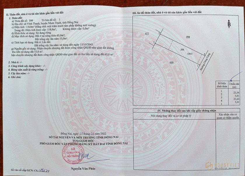 Bán đất Vĩnh Thanh Nhơn Trạch gần khu dân cư