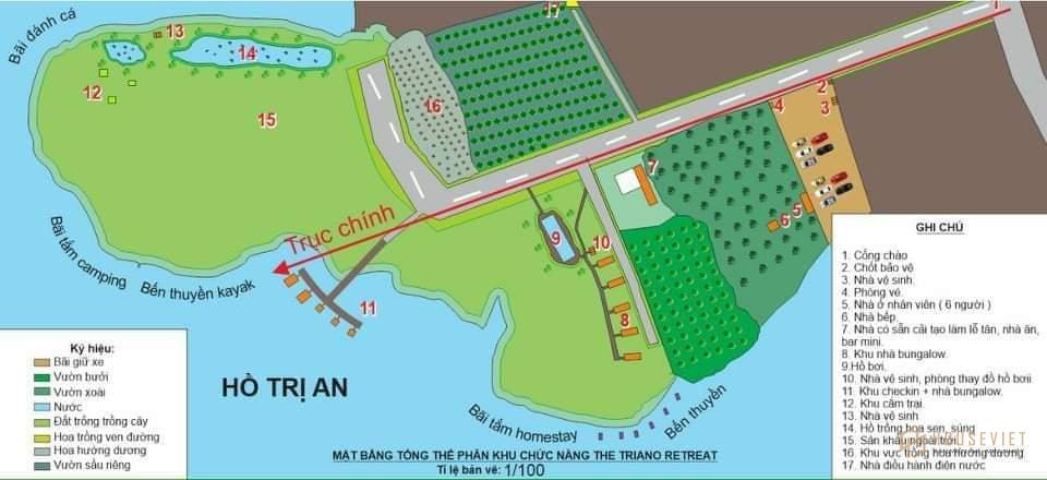 Sang nhượng đất view hồ Trị An có kế hoạch kinh doanh Bungalow
