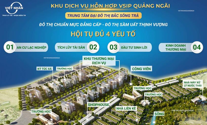 Mặt Bằng kinh doanh diện tích lớn gần KCN VSIP Quảng Ngãi.