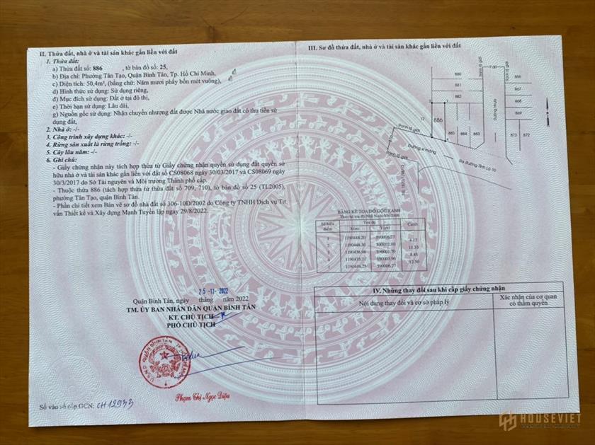 Đất đã có sổ, công chứng sang tên ngay tại Phường Tân Tạo, Bình Tân.