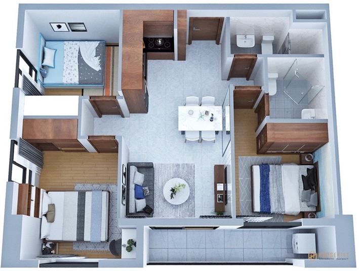 Căn hộ 3PN 69m2 ngay Trung tâm TP. Dĩ An liền kề KCN Sóng Thần, Vincom Plaza