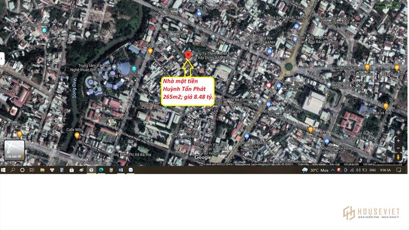 Bán nhà mặt tiền kinh doanh đường Huỳnh Tấn Phát, trung tâm TP Bà Rịa; 265m2 ngang 6m giá chỉ 8.48