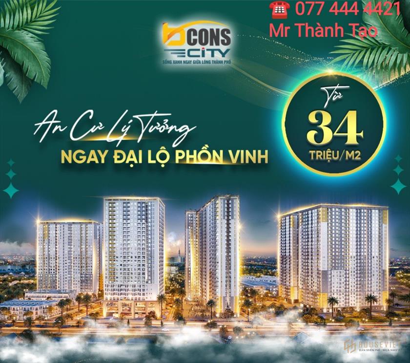 Căn Hộ Bcons City TP Dĩ An, Căn 2PN/2WC từ 1,5 Tỷ ngay Phạm Văn Đồng N