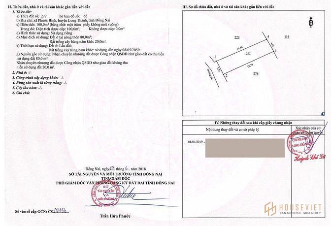 Đất thổ cư tuyệt đẹp khu dân cư Phước Bình gần sân bay Long Thành