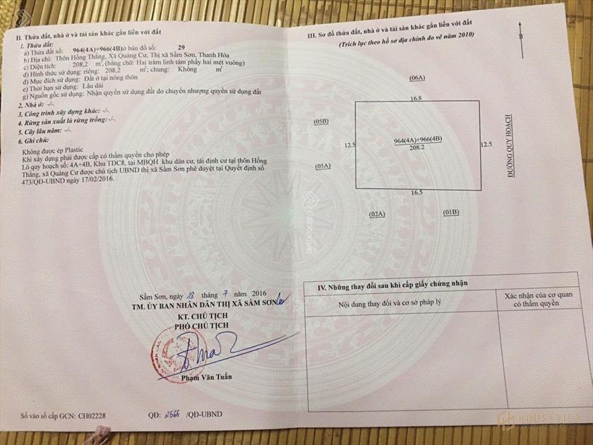 Bán 2 lô liền kề TĐC Hồng Thắng
