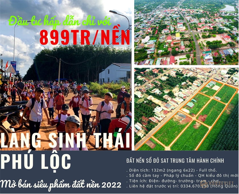 Làng sinh thái Phú Lộc - Đất nên sổ đỏ ven Buôn Ma Thuột cuối năm 2022