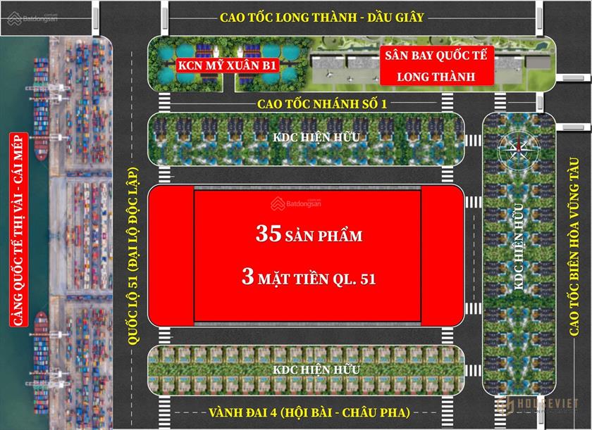 Mở bán 35 nền F0 3 mặt tiền trung tâm Phú Mỹ, SHR, hỗ trợ ngân hàng
