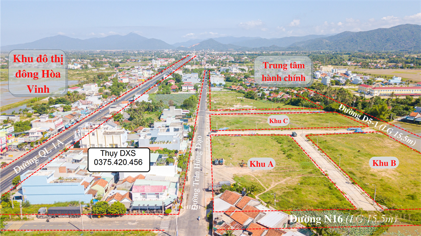 Bán đất nền giá rẻ có sổ đỏ - Trung tâm hành chính Đông Hòa, Phú Yên