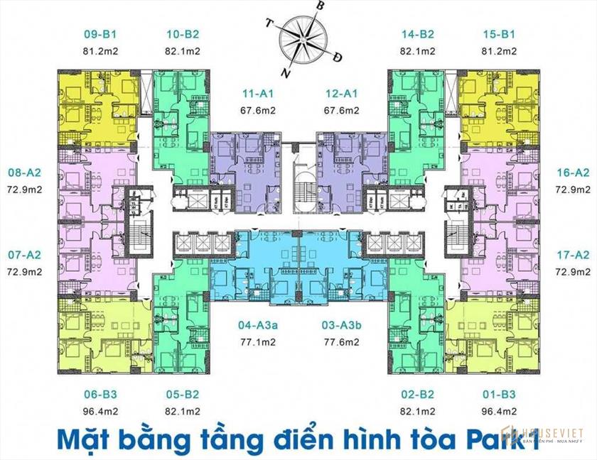 Căn hộ 77m2 3PN, ký hợp đồng trực tiếp CĐT, giá 23,3tr/m2