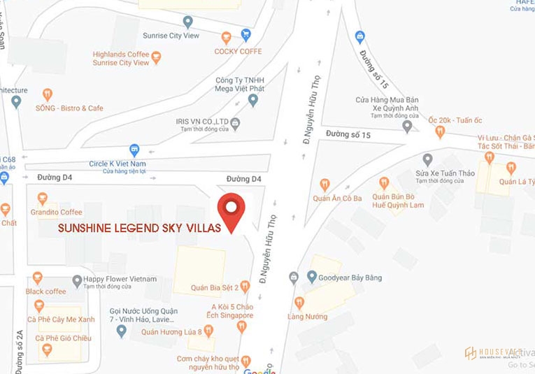 Vị trí căn hộ Sunshine Legend Sky Villas Quận 7