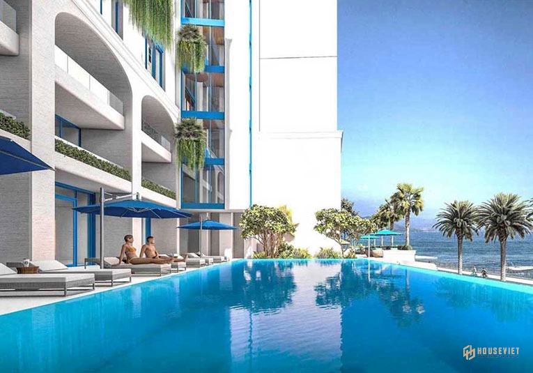 Hồ bơi nội khu dự án Léman Cap Residence