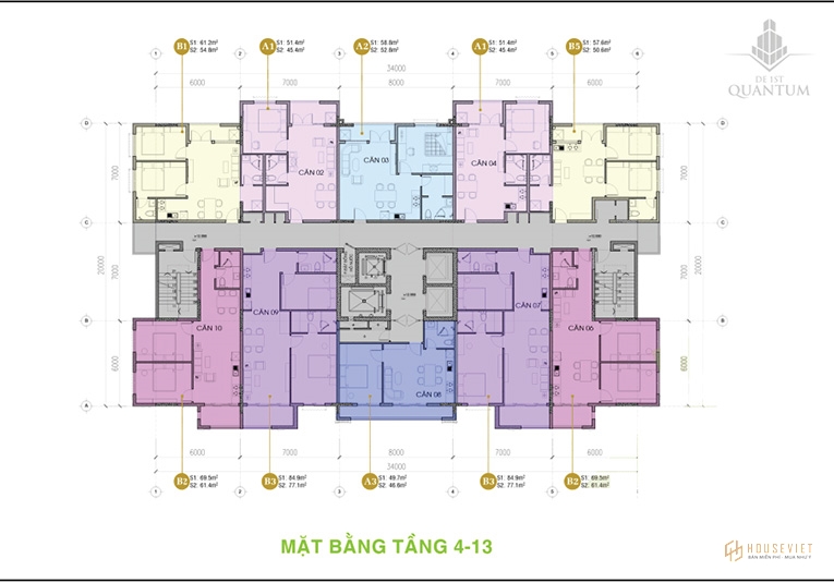 Mặt bằng tầng 4 - 13 - De 1St Quantum Hue